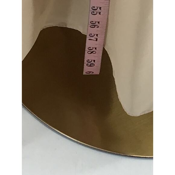 FORMAL SZ 4 S cream tan keyhole pleated halter bridesmaid maxi dress NEW B100 - Picture 4 of 8